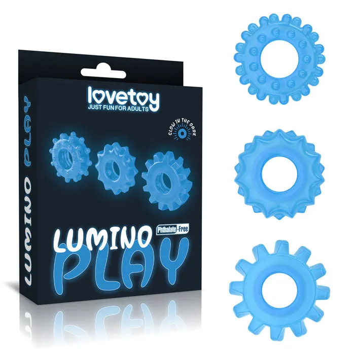 Lovetoy Male Sex Toys Lumino Play Penis Rings 3 Pack Glow in the Dark Cock Rings Set of 3 Lovetoy Male Sex Toys Lumino Play Penis Rings 3 Pack Glow in the Dark Cock Rings Set of 3