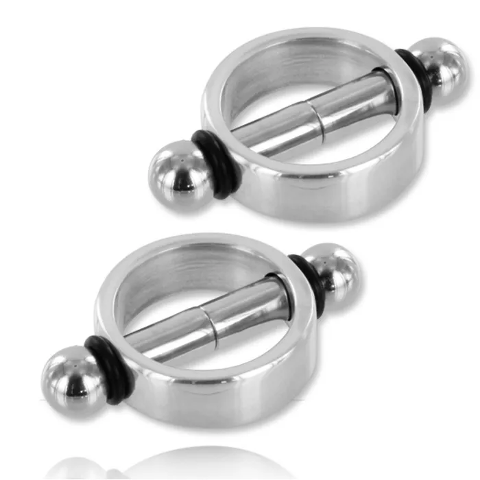 METAL HARD Female Sex Toys PINZE PER NIPLES MAGNETICHE IN METALLO COPPIA