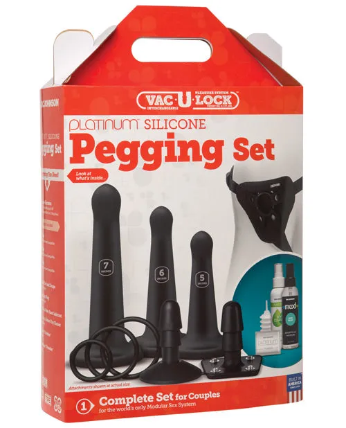 Dildos Doc Johnson Vaculock Silicone Pegging Set Black