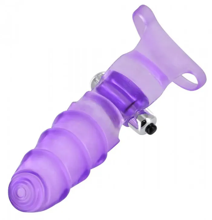 Frisky Double Finger Banger Vibrating GSpot Glove Purple XR Brands Vibrators