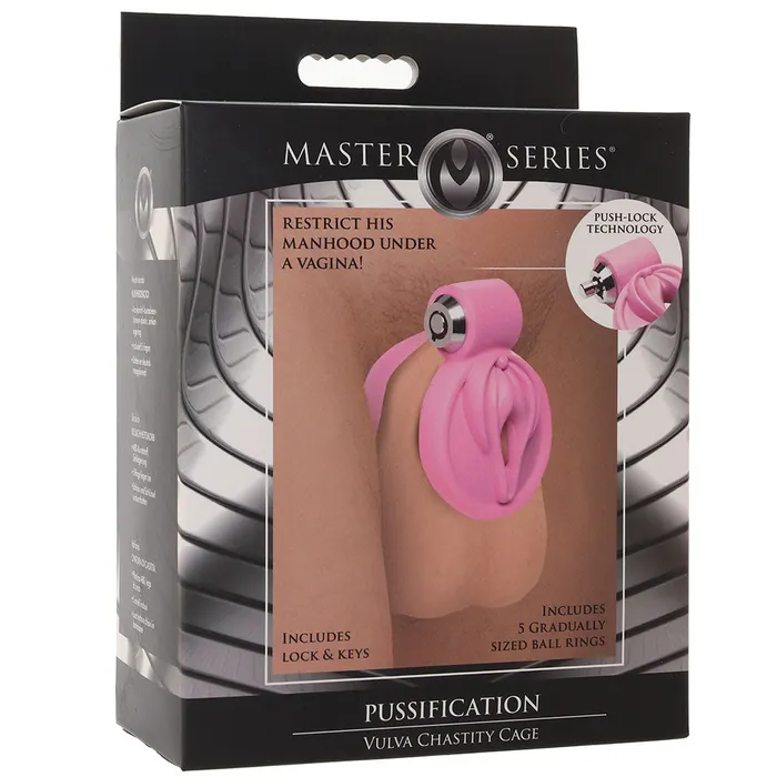 Male Sex Toys XR Brands Master Series Pussification Vulva Chastity Cage