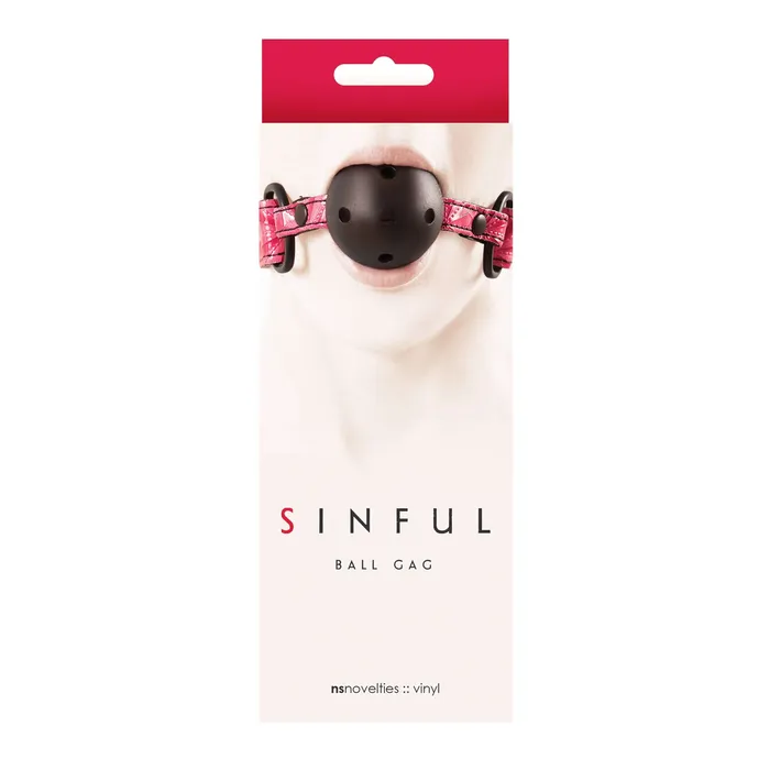 NS Novelties Vibrators NS Novelties Sinful Ball Gag Pink Adjustable Strap with Ventilated Ball NS Novelties Vibrators NS Novelties Sinful Ball Gag Pink Adjustable Strap with Ventilated Ball