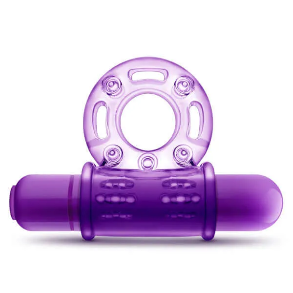 Play With Me The Player Vibrating Cock Ring Purple Blush Novelties Couples