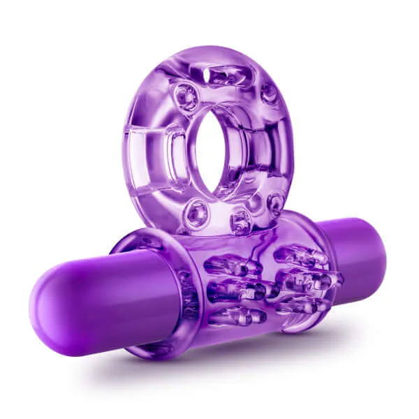 Play With Me The Player Vibrating Cock Ring Purple Blush Novelties Couples