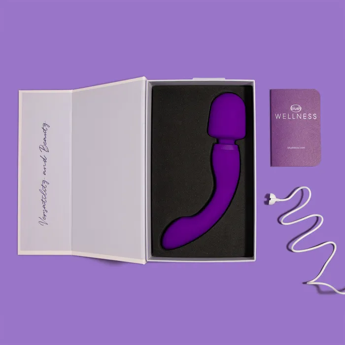 Vibrators Wellness By Blush Dual Sense 10 Function Massage Wand With RumbleTech Blush