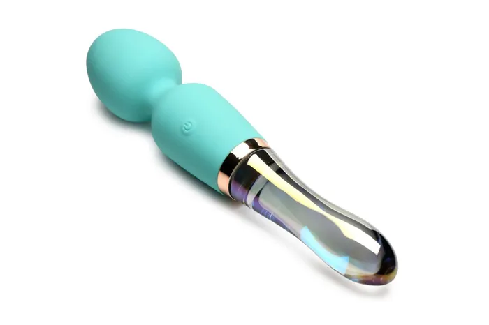 XR Brands Prism Vibra Glass 10X Turquoise Dual Ended Wand by XR Brands Dildos