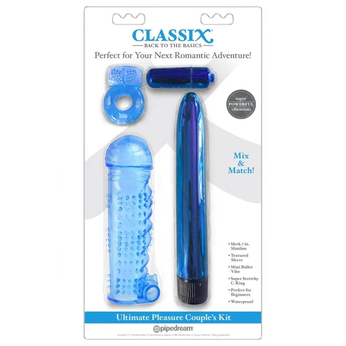 Pipedream Vibrators Classix Ultimate Pleasure Couples Kit Blue Pipedream Vibrators Classix Ultimate Pleasure Couples Kit Blue