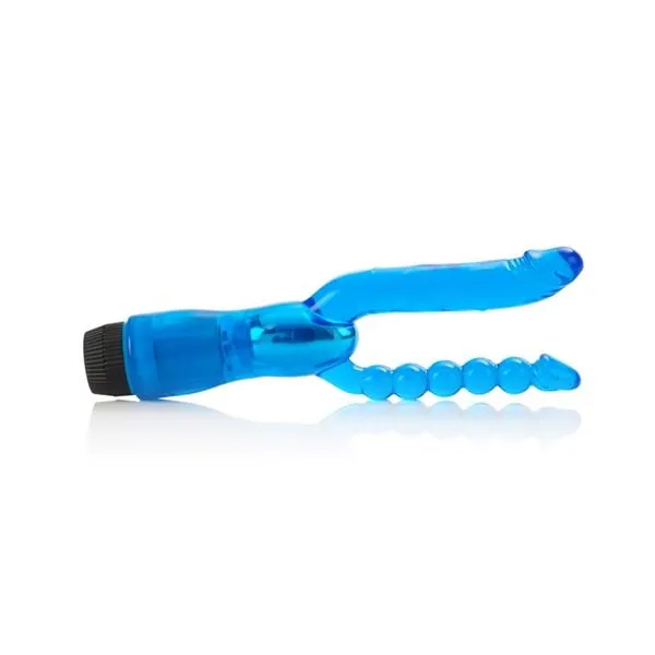 Anal California Exotics Dual Penetrator Realistic 5 Inch Vibrator Anal Bead Combo