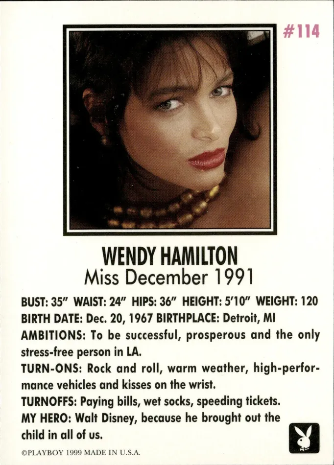 Couples Playboy Centerfolds December Edition Wendy Hamilton Card 114 Short Printed Release Dans Cards Couples Playboy Centerfolds December Edition Wendy Hamilton Card 114 Short Printed Release Dans Cards