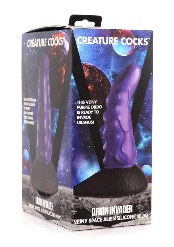 Dildos Creature Cocks Orion Invader Veiny Space Alien Silicone Dildo 725in Purple Creature Cocks