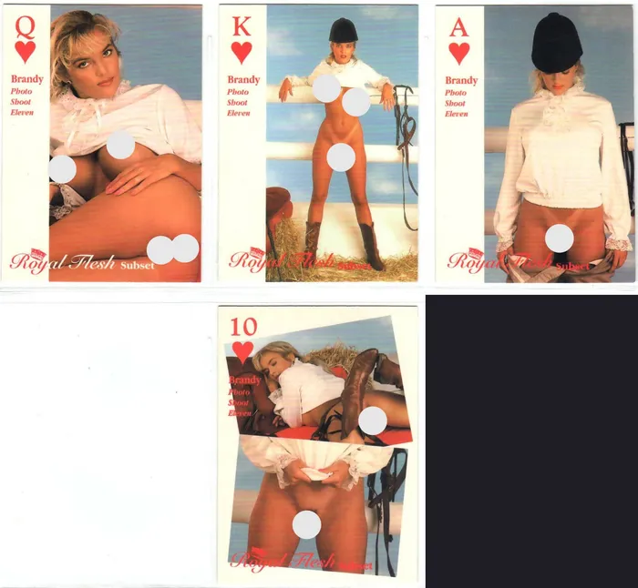 Dildos Peter Comparettos Cards Hot Shots series 4 Royal Flesh subset card lot 4 cards Brandy